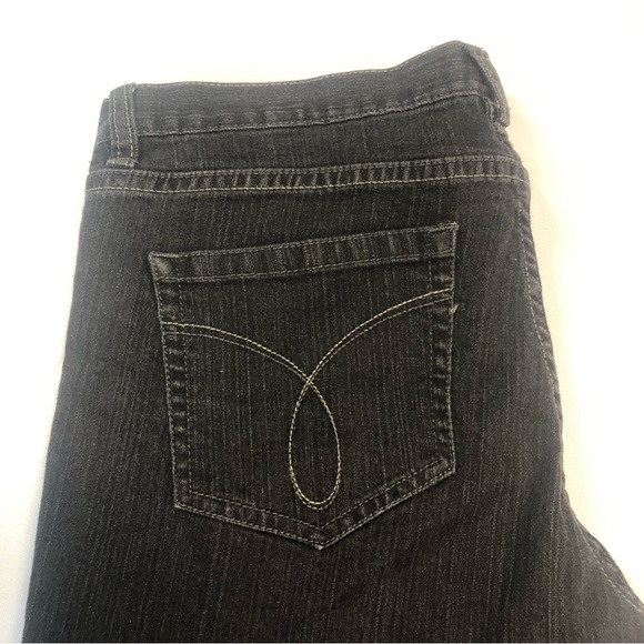 Calvin Klein Women’s Jeans Straight Leg Black Denim Back Pockets - Picture 3 of 7